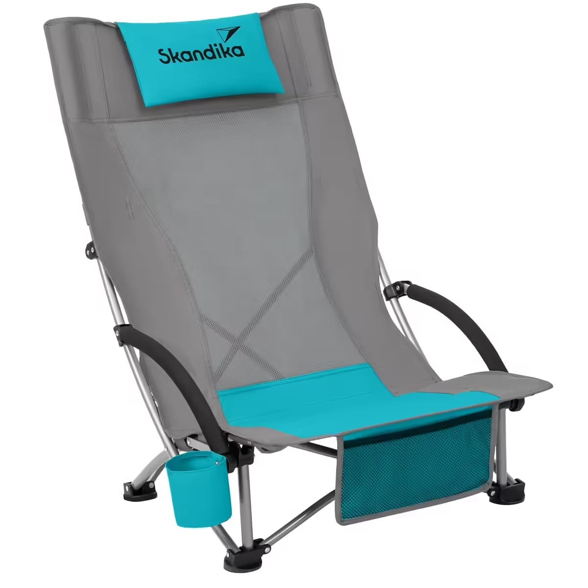 La silla plegable de playa B con respaldo alto de malla de Skandika en Decathlon