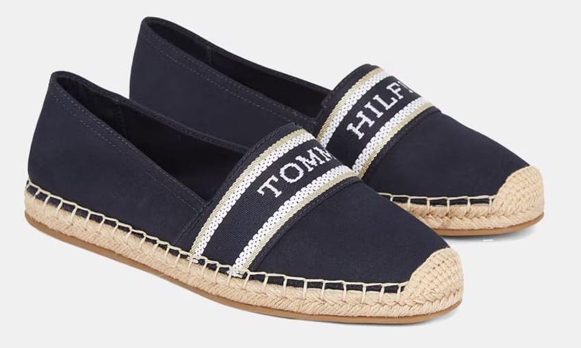Alpargatas planas con logo monotipo Tommy Hilfiger