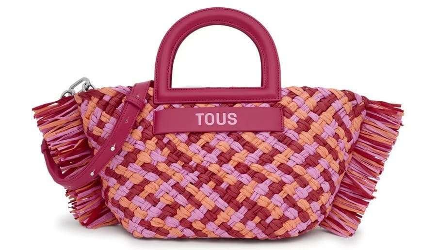 Capazo de rafia mediano fucsia TOUS Dora
