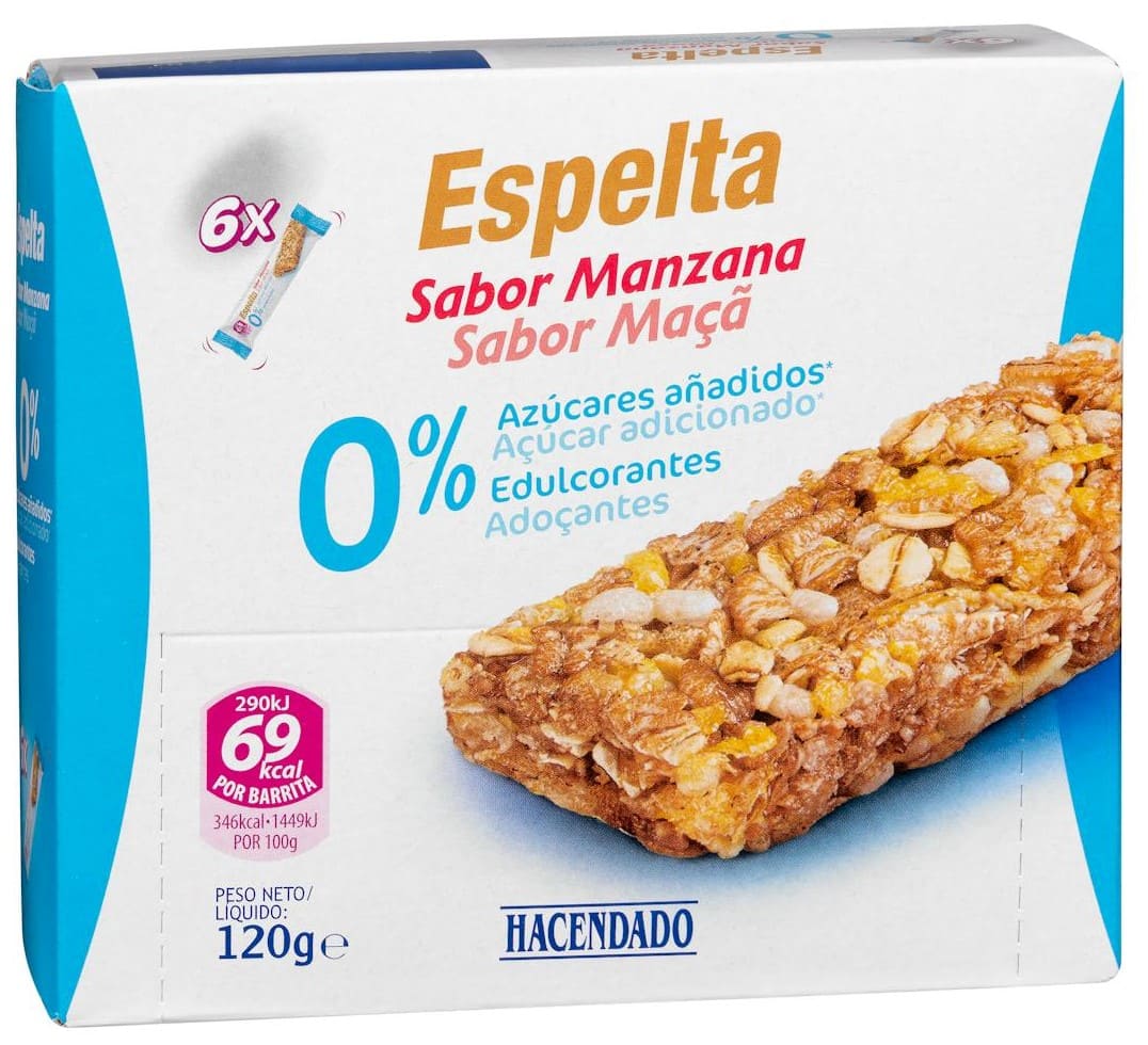 Barritas de espelta sabor manzana