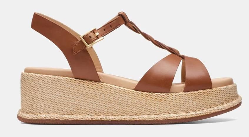 Sandalias de cuña Kimmei Twist en piel con tiras Clarks