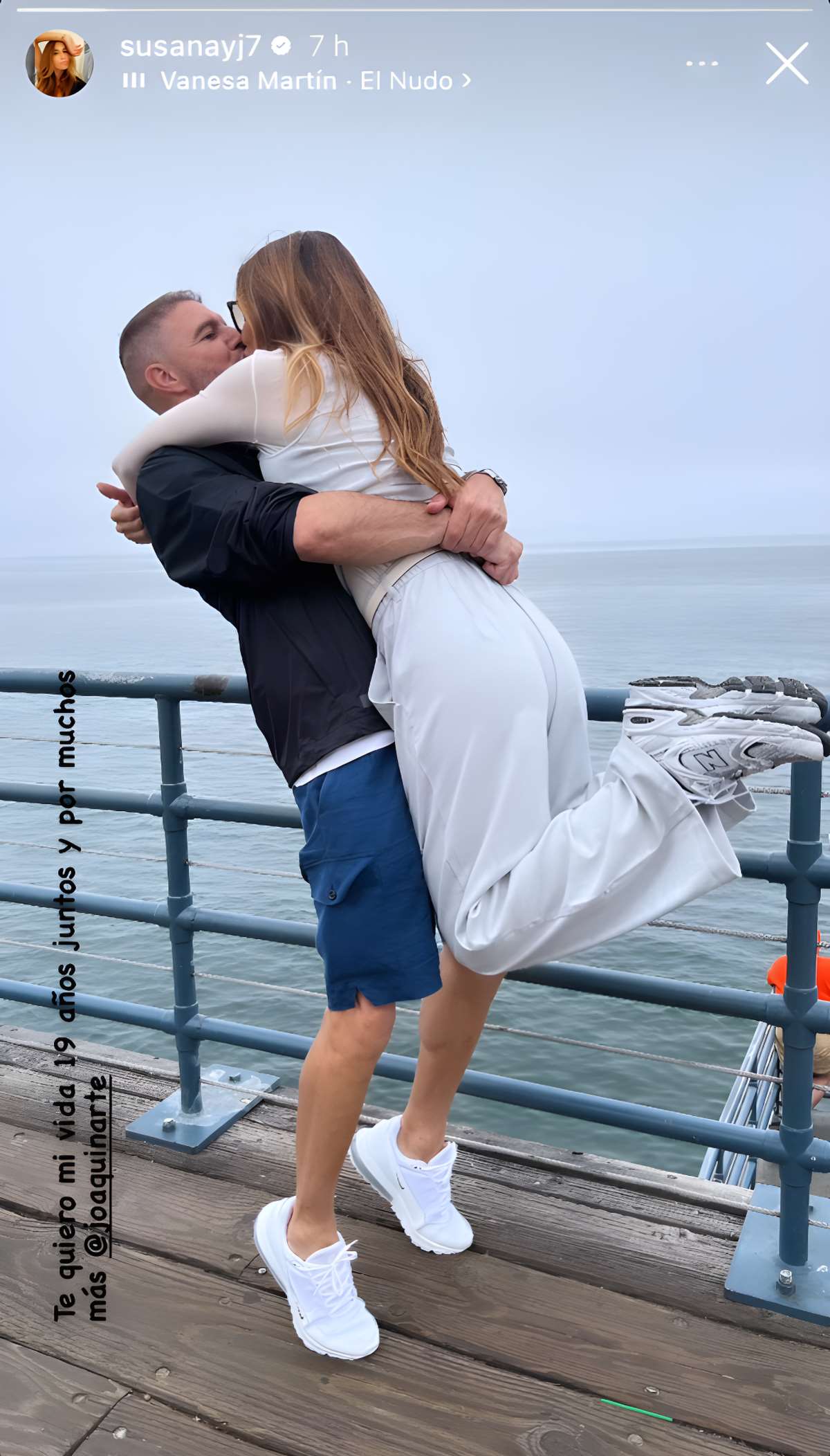 Joaquín Sánchez y Susana Saborido durante sus vacaciones en Los Ángeles | Instagram