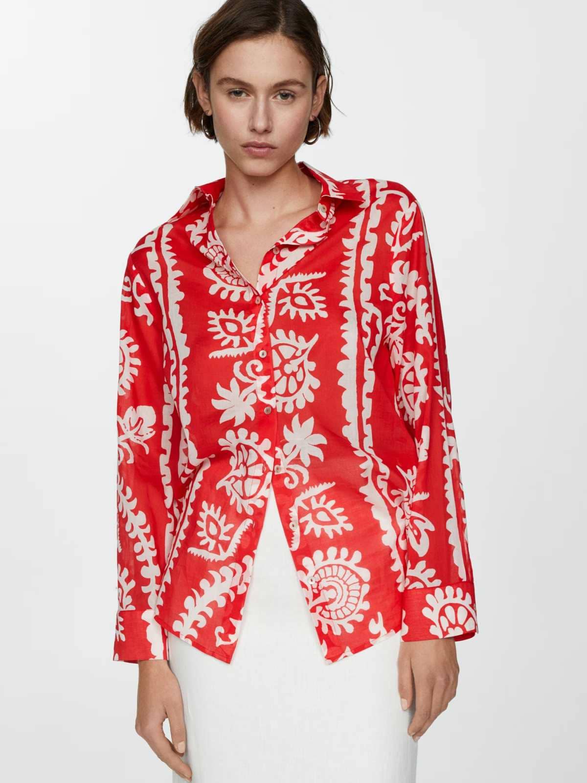 Camisa oversize estampada de Mango