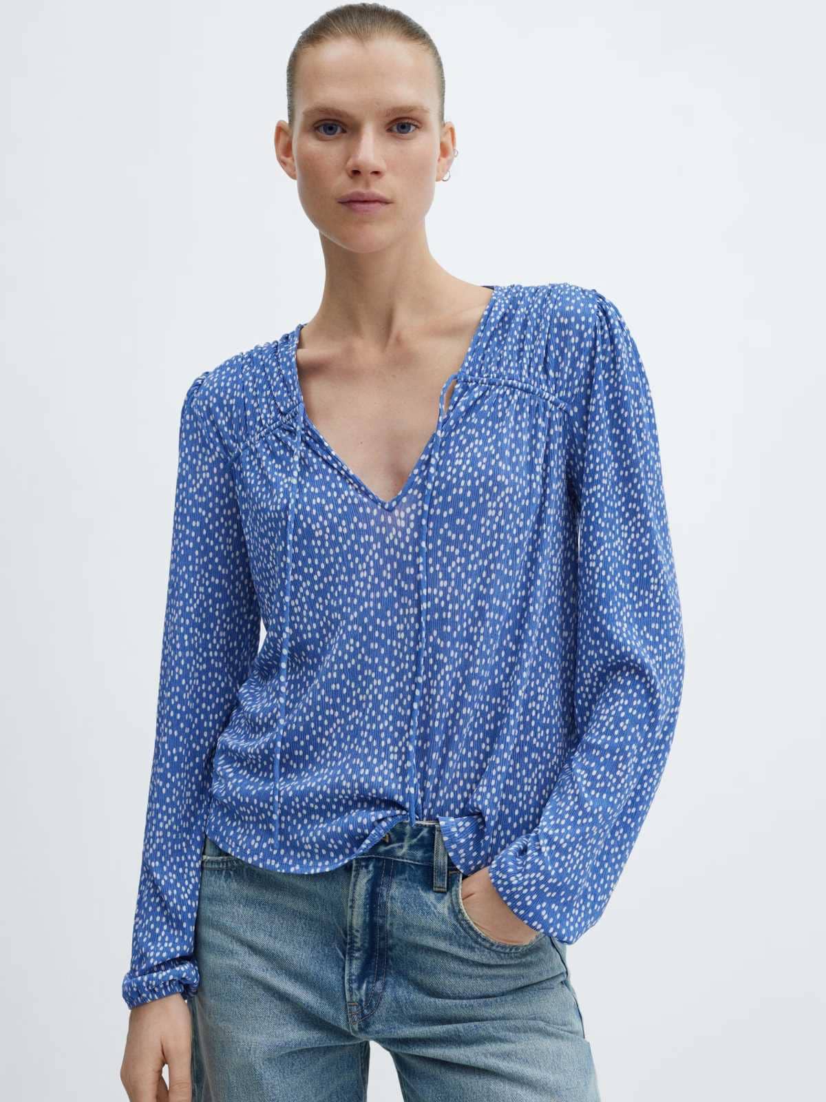 Blusa estampada lazo de Mango