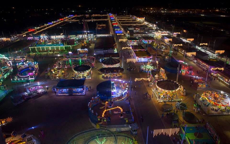 Imagen aérea de las Fiestas Colombinas de Huelva