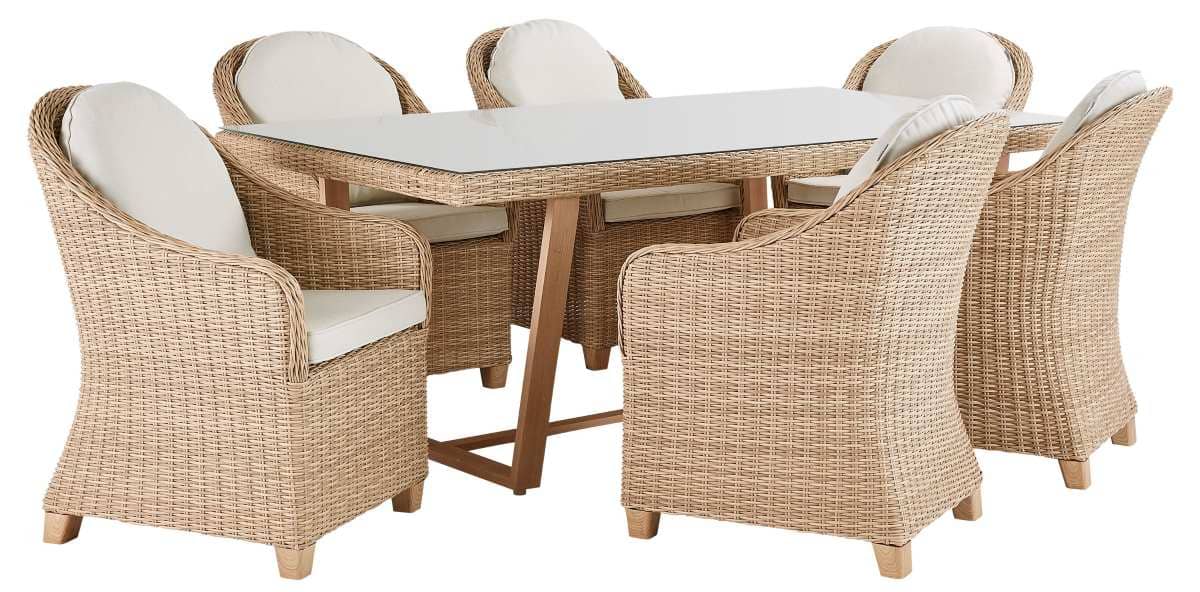 Conjunto de muebles de jardín Medena de aluminio y ratán para 6 comensales de Leroy Merlin