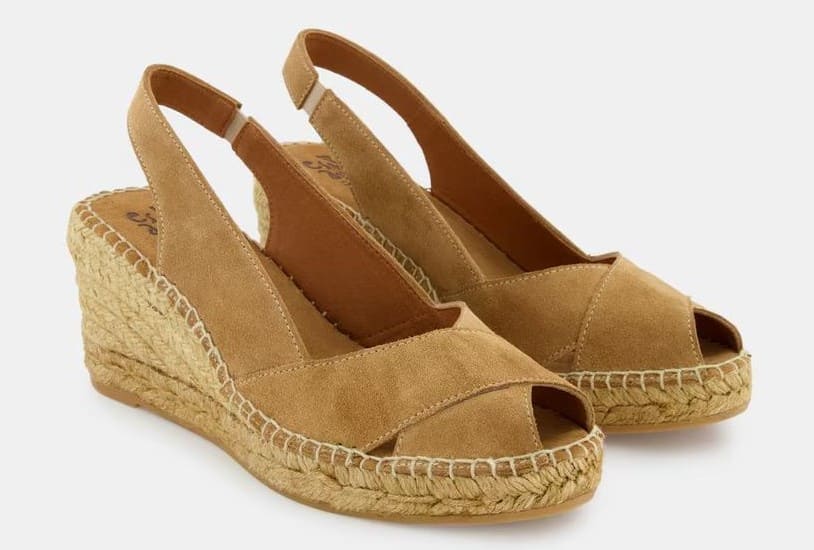 Alpargatas de cuña tipo peep toe con tiras cruzadas - Línea Esparteñas Latouche
