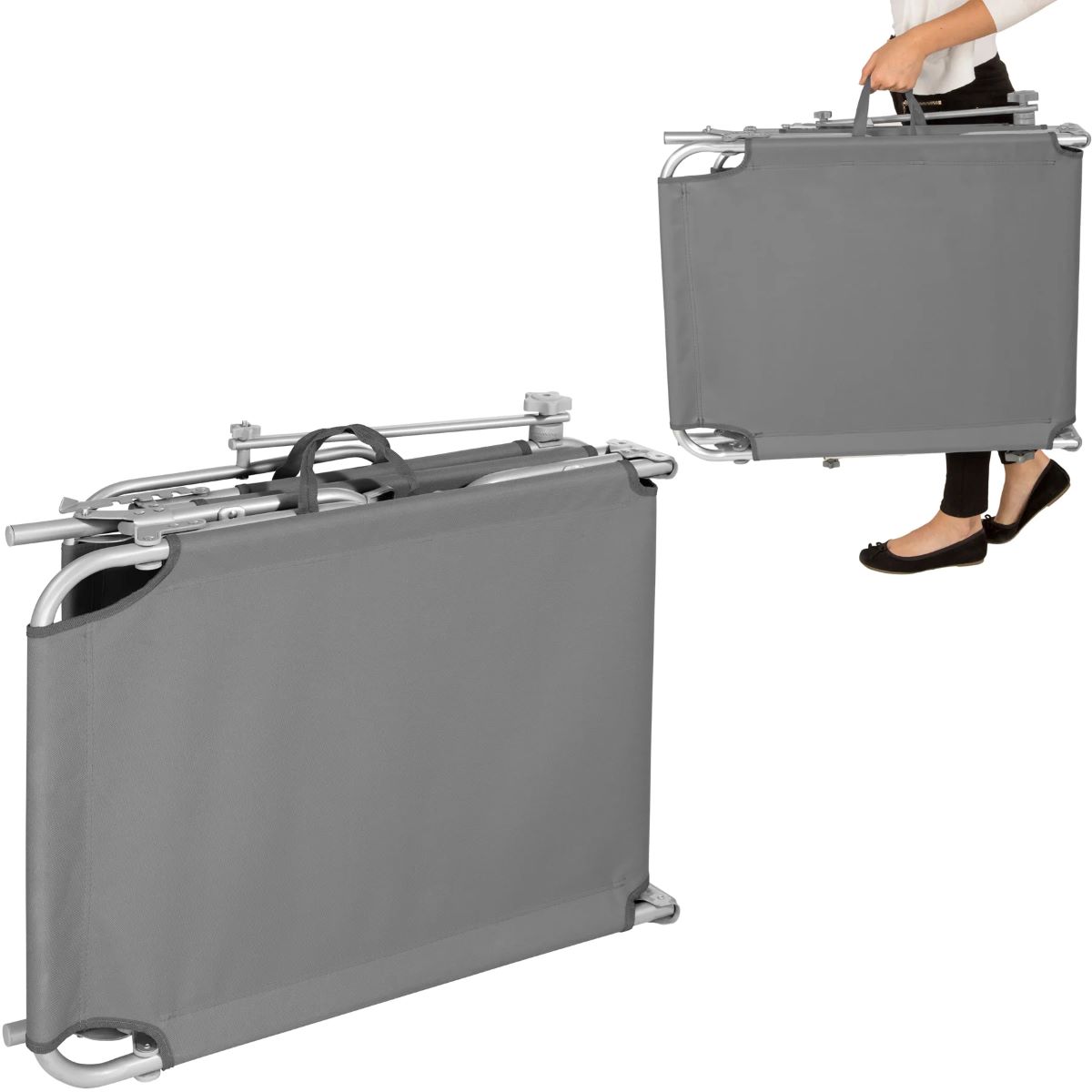 Tumbona con parasol y respaldo ajustable en 4 posiciones Tectake de Leroy Merlin