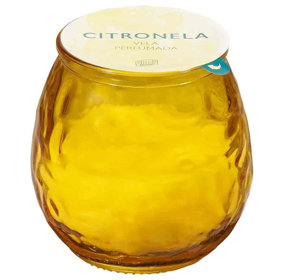 Vela con citronela en vaso de cristal de LIDL