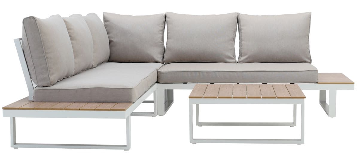 Set de porche Clara de aluminio blanco para 5 personas de Leroy Merlin