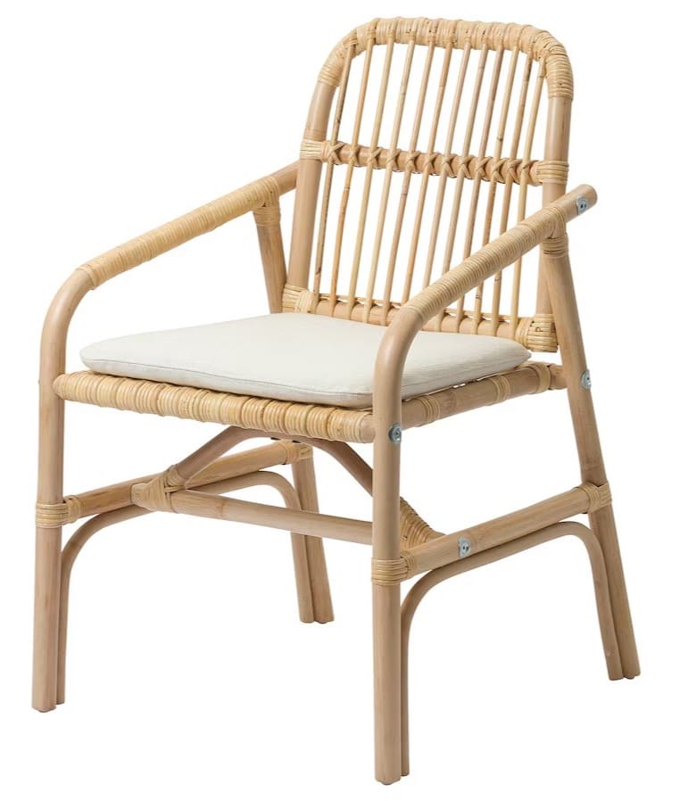 SALNÖ Silla con reposabrazos ratán de Ikea