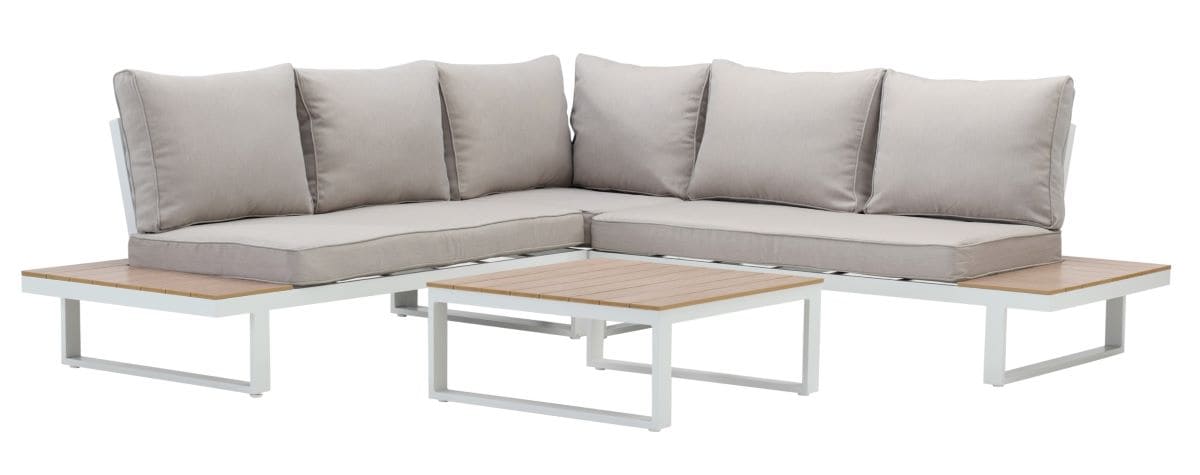 Set de porche Clara de aluminio blanco para 5 personas de Leroy Merlin