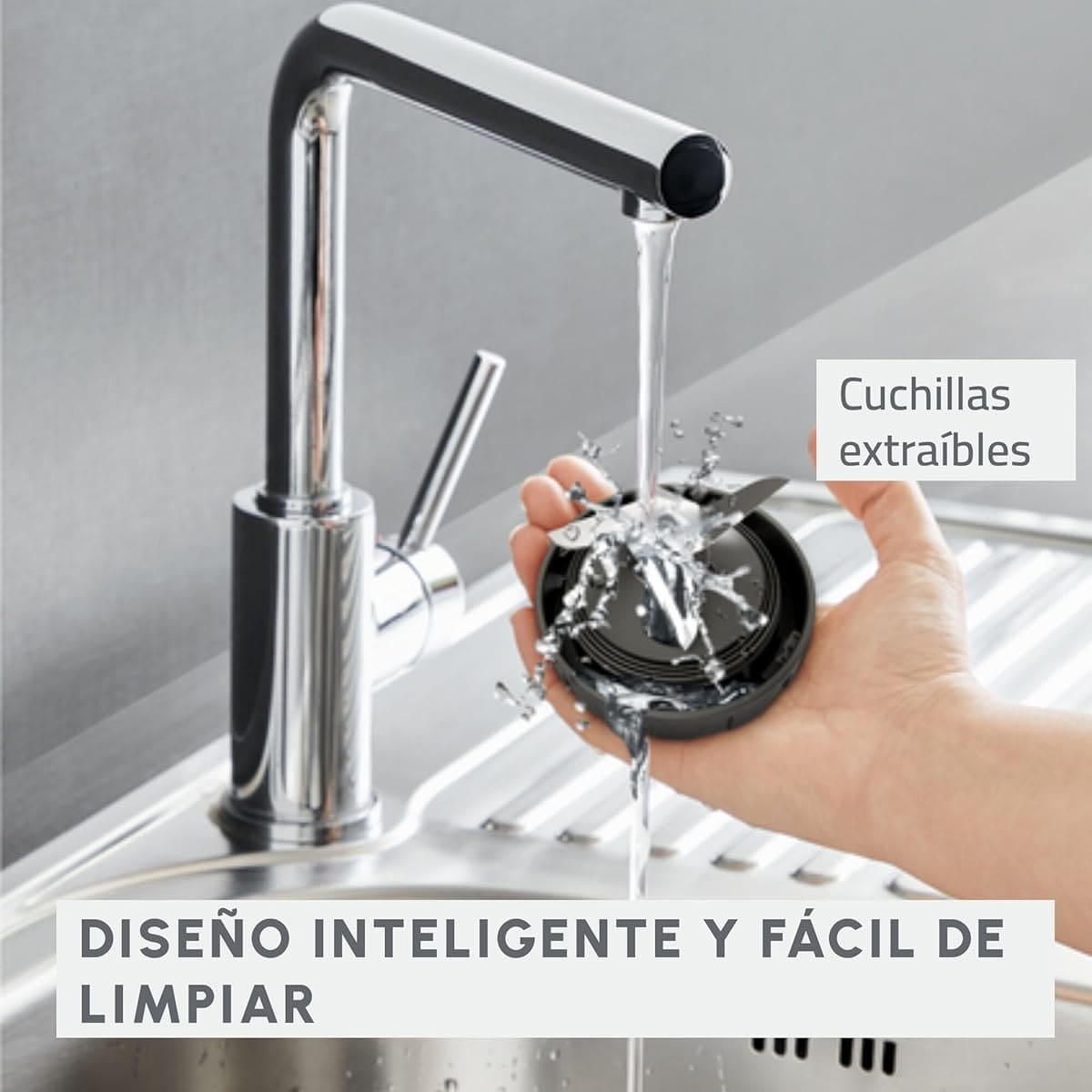 La batidora de vaso de acero inoxidable Moulinex Blendeo+ en Amazon
