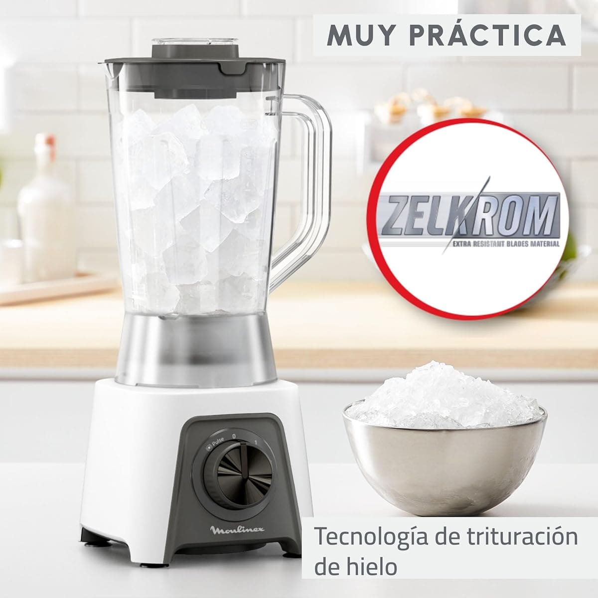 La batidora de vaso de acero inoxidable Moulinex Blendeo+ en Amazon