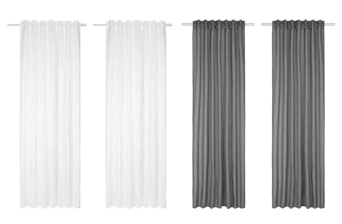 Juego de cortinas extra largas