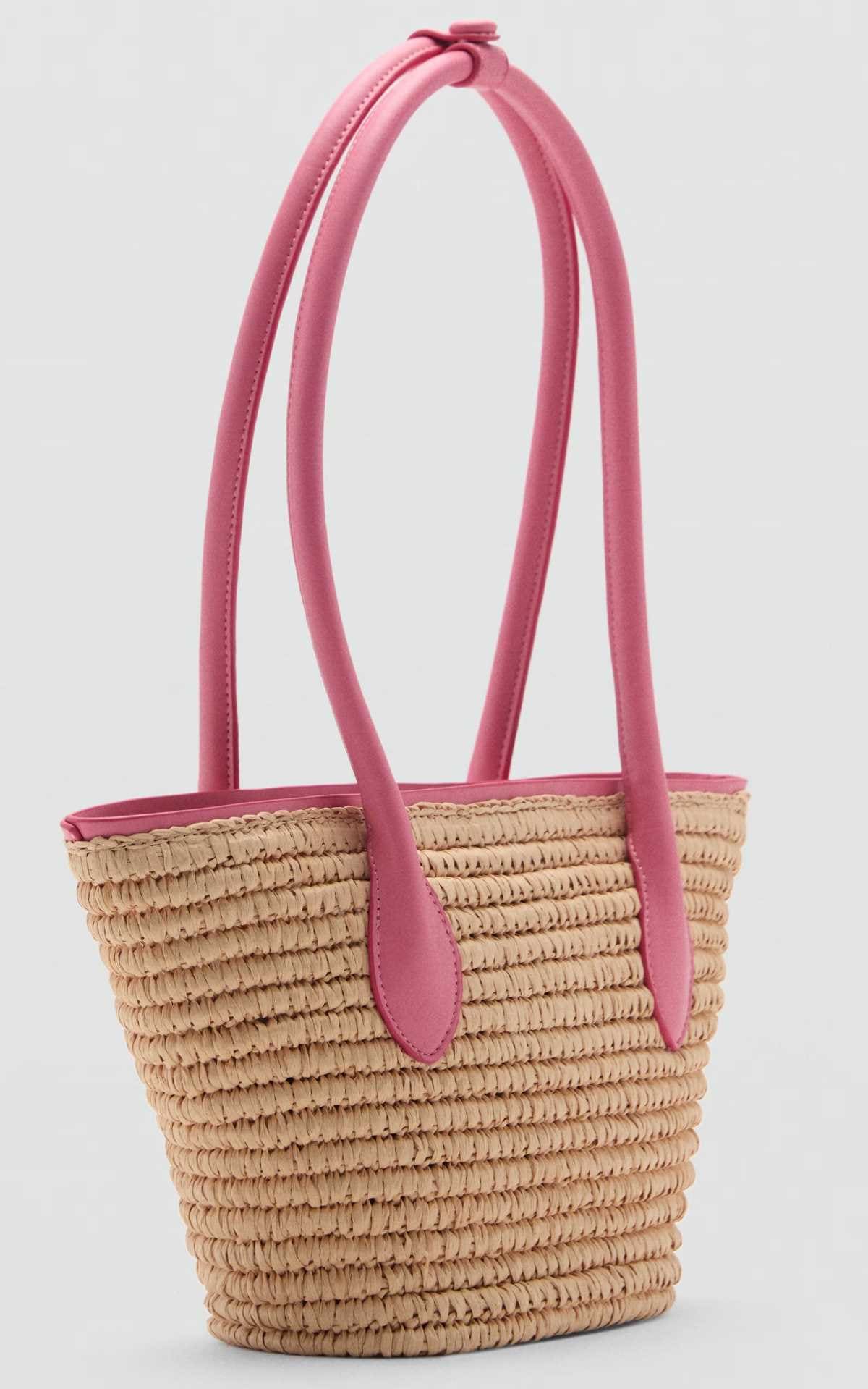 Bolso capazo fibra natural de Mango