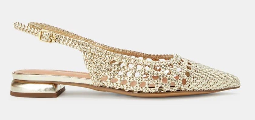 Zapatos de salón destalonados en textil trenzado