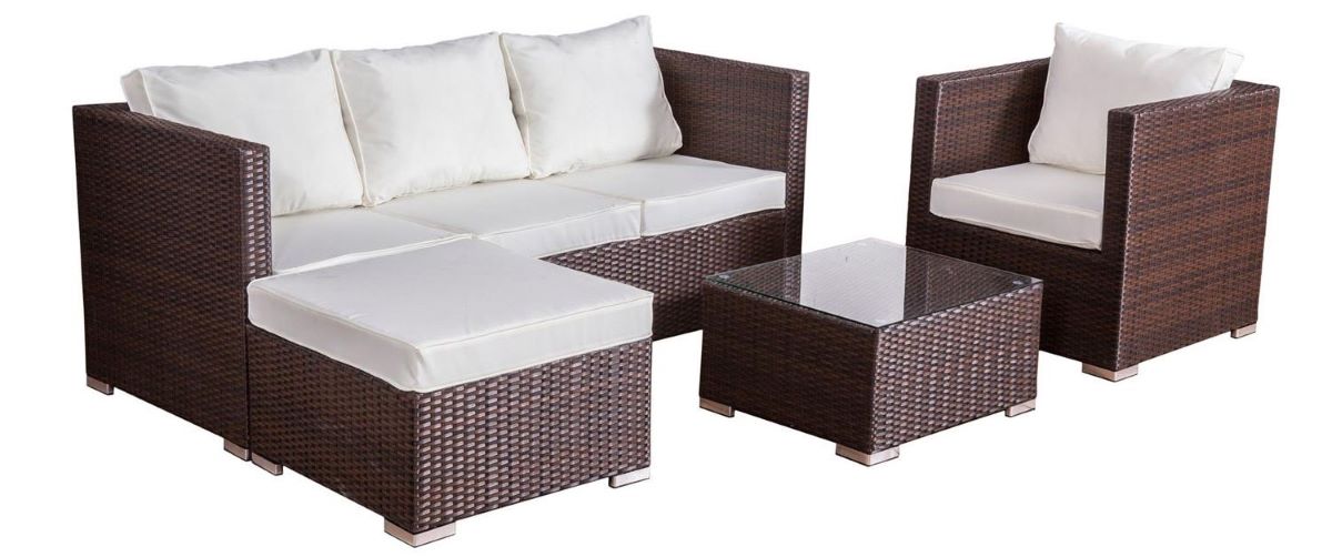 Conjunto de muebles modulares para terraza serie Nevala de Carrefour