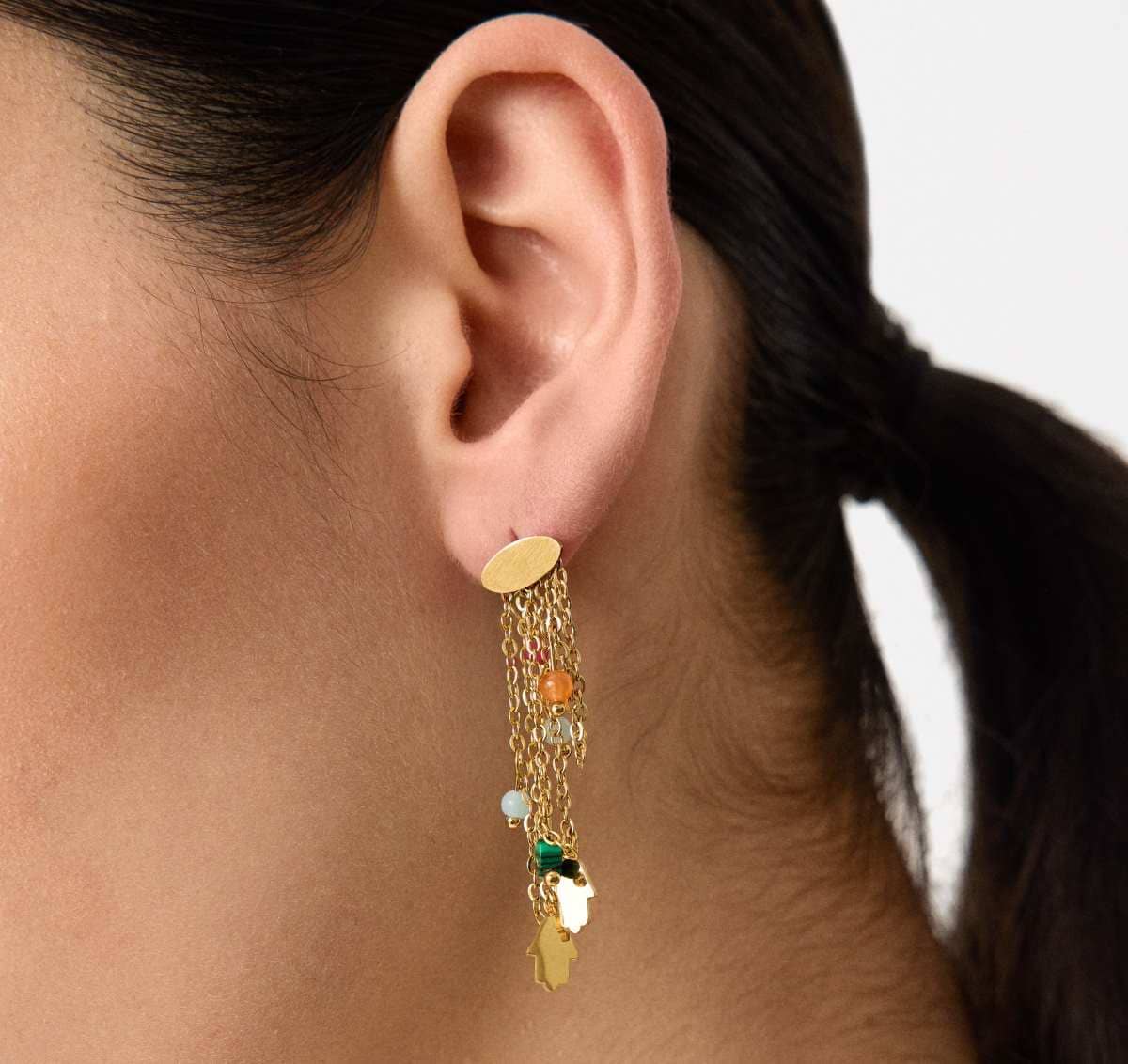 Pendientes largos piedras acero inoxidable de Parfois