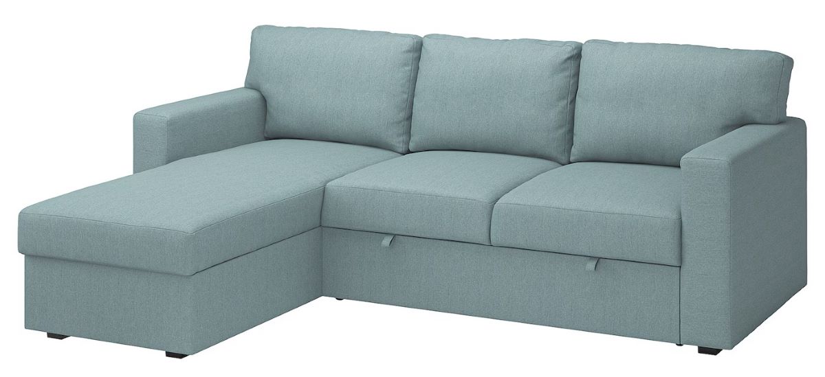Sofá cama de tres plazas con chaise longue modelo BÅRSLÖV de Ikea