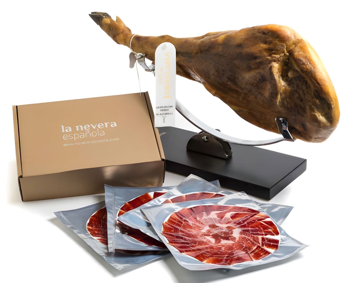 Pack de jamón de cebo ibérico cortado a cuchillo de La Nevera Española