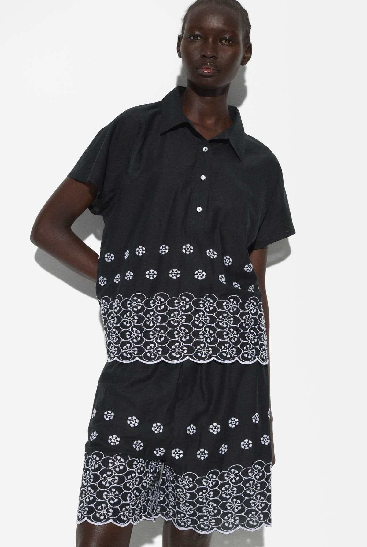 Conjunto de camisa y pantalón corto bordados de Parfois
