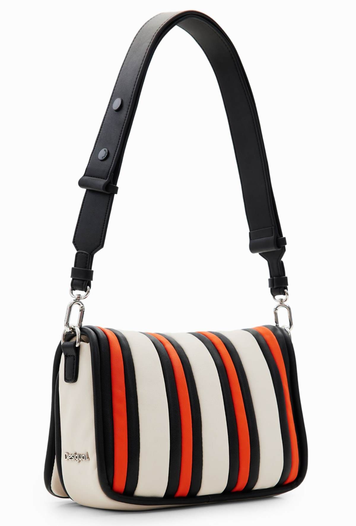 Bandolera S acolchada rayas de Desigual