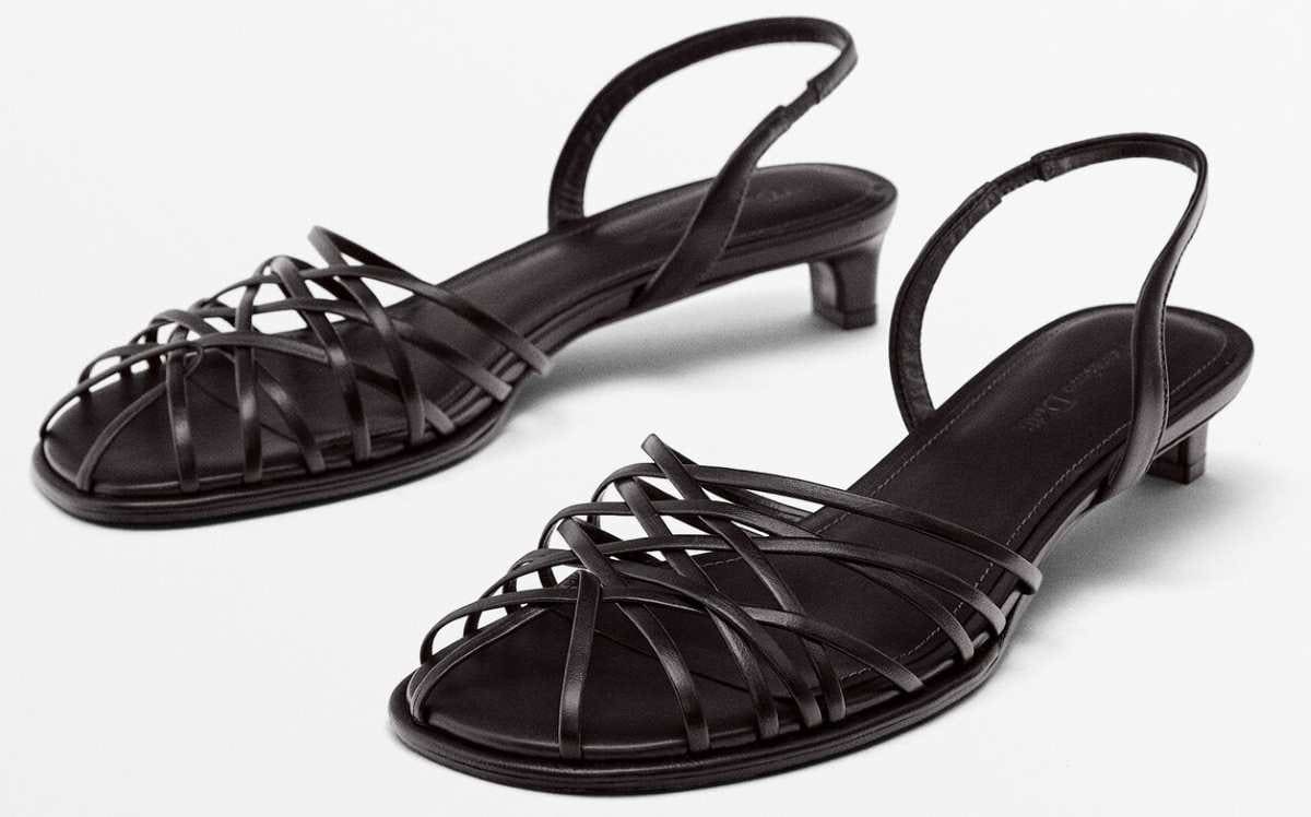 Sandalia tacón multitiras de Massimo Dutti