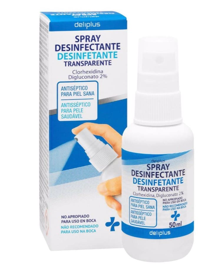Spray desinfectante para piel transparente Deliplus 