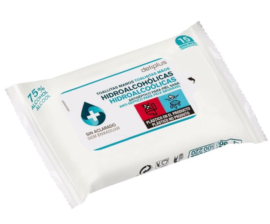 Toallitas de manos hidroalcohólicas Deliplus