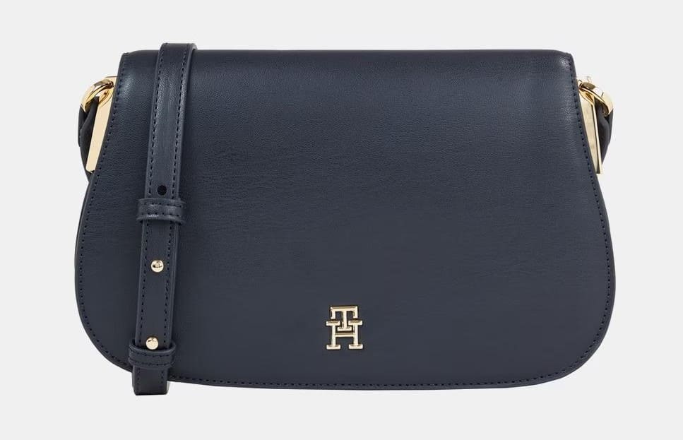 Bandolera pequeña con logotipo en solapa