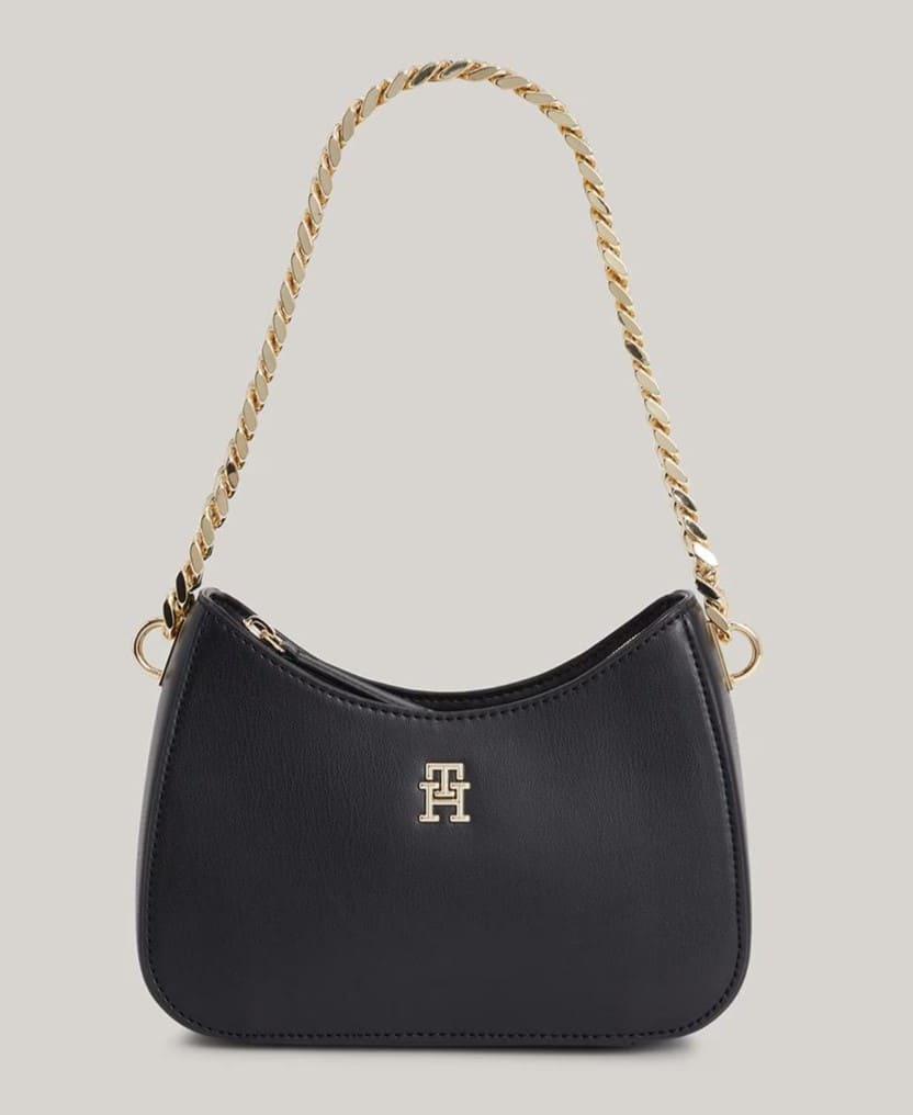 Bolso de hombro con cadena y cremallera