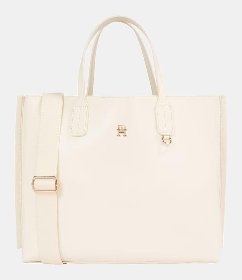 Bolso de hombro con logo metalizado dorado