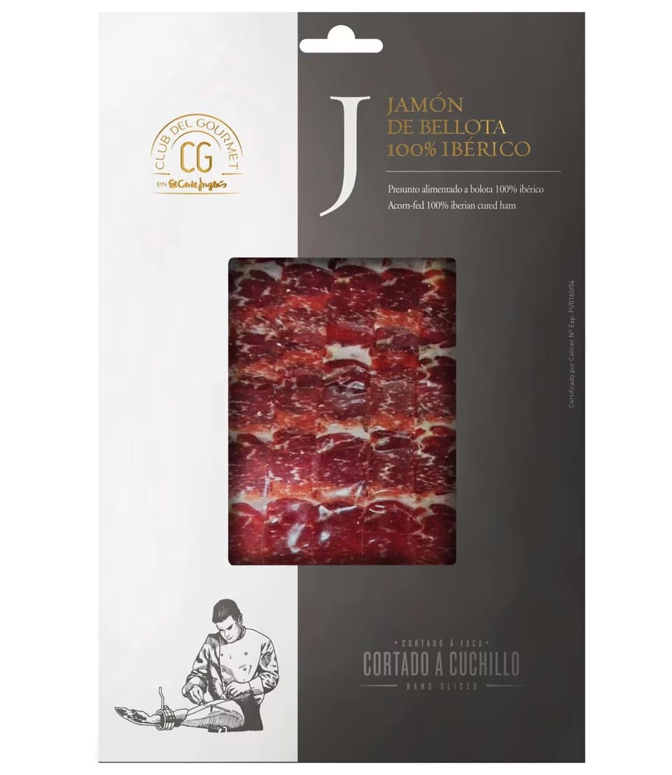 El jamón de bellota 100% ibérico loncheado Club del Gourmet en El Corte Inglés