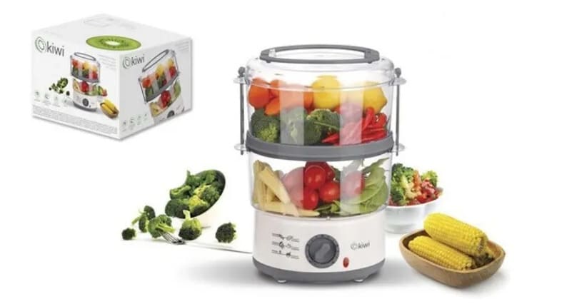 El cocedor a vapor eléctrico Kiwi con 5 L y 500 W de color blanco de Leroy Merlin