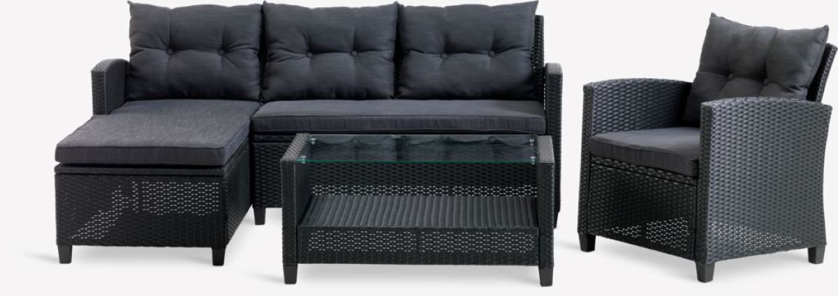 Conjunto de sofás para terraza con chaise longue modelo Mora de Jysk