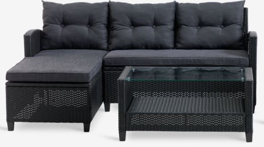Conjunto de sofás para terraza con chaise longue modelo Mora de Jysk
