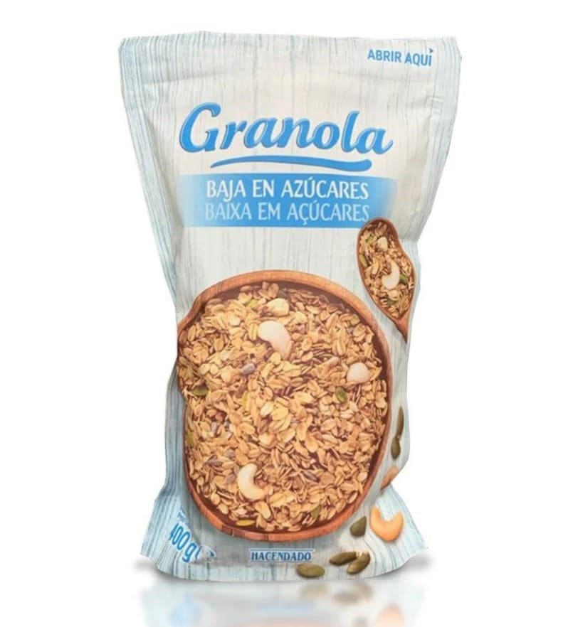 Granola Hacendado con frutos secos bajo en azúcar