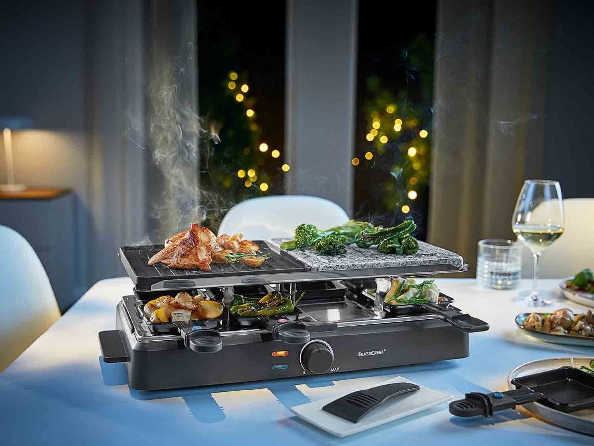 Parrilla Raclette con piedra caliente de 1400 W