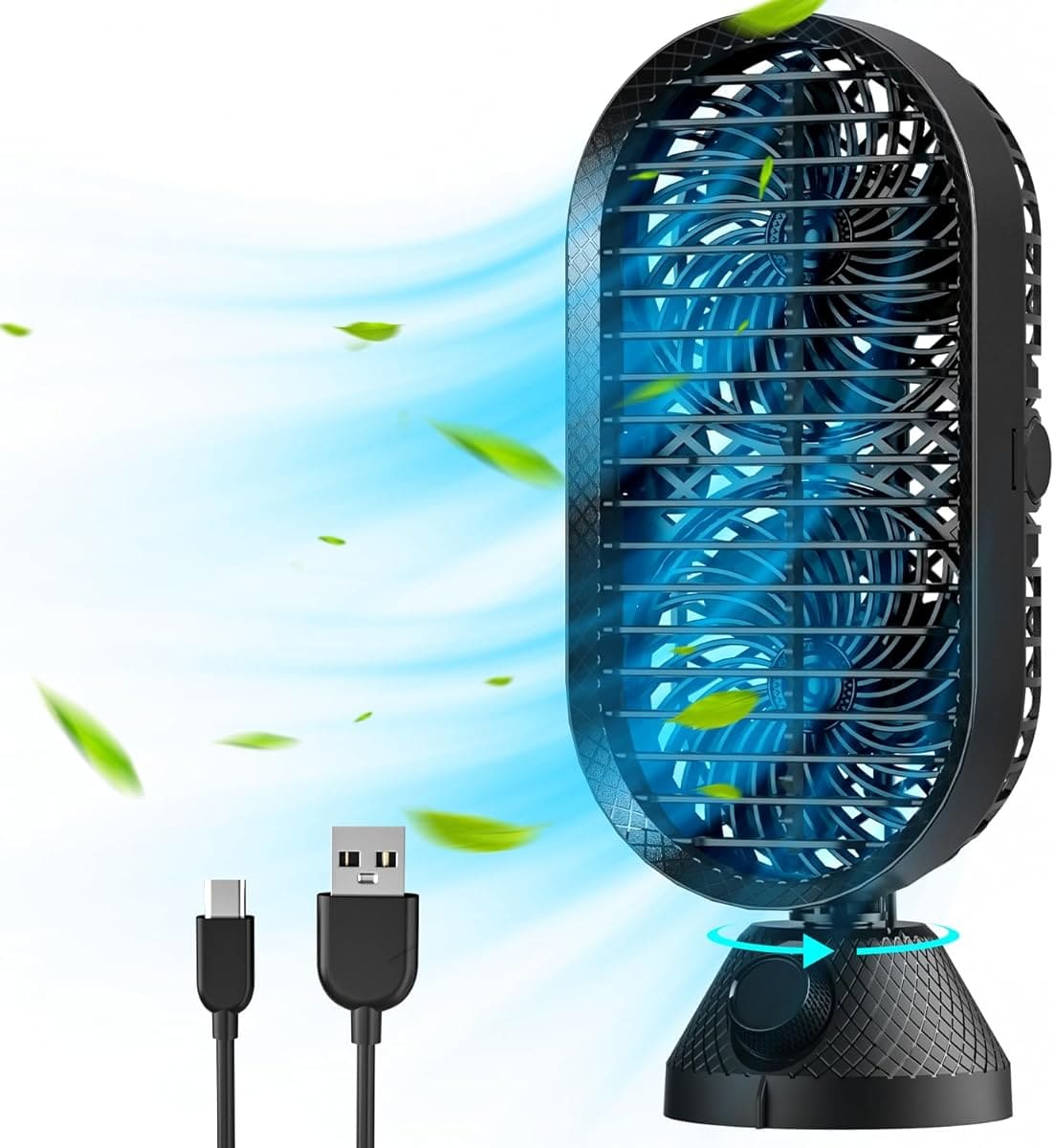 El ventilador de mesa con doble salida de aire y silencioso de Amazon