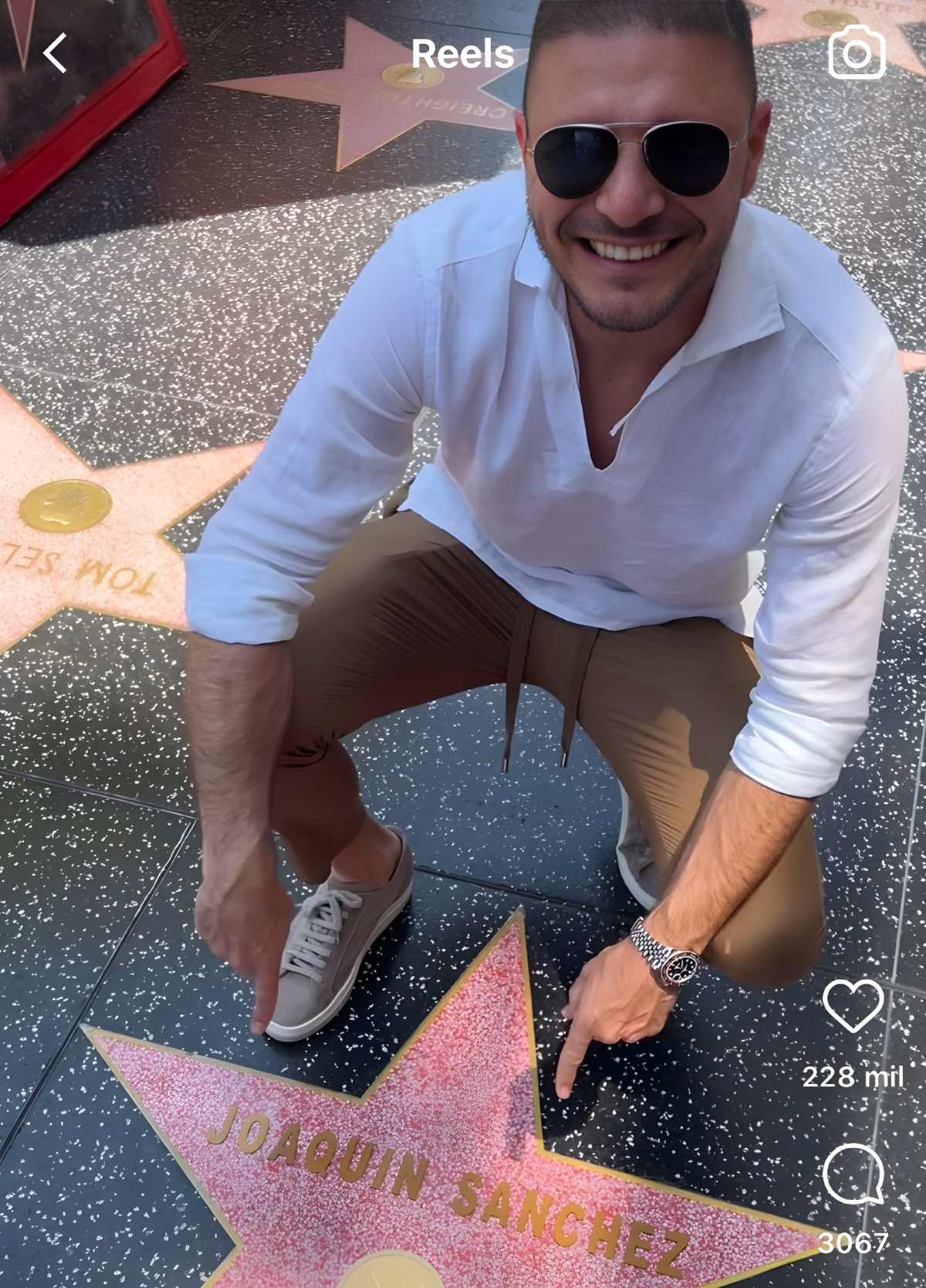 Joaquín Sánchez en el paseo de la fama de Hollywood | Instagram