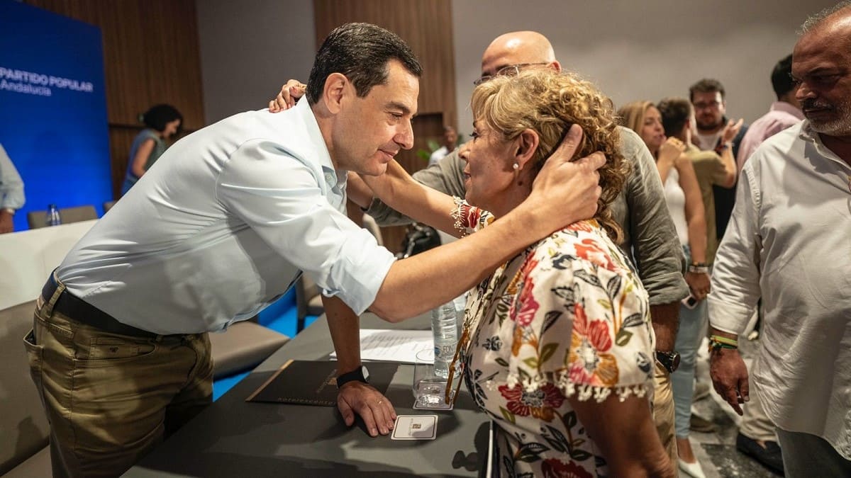 Juanma Moreno, durante la celebración del Comité Ejecutivo Autonómico Andaluz en Sevilla