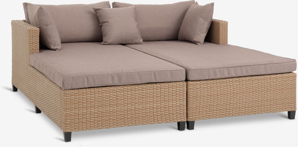 La tumbona doble HALLING de color natural de Jysk