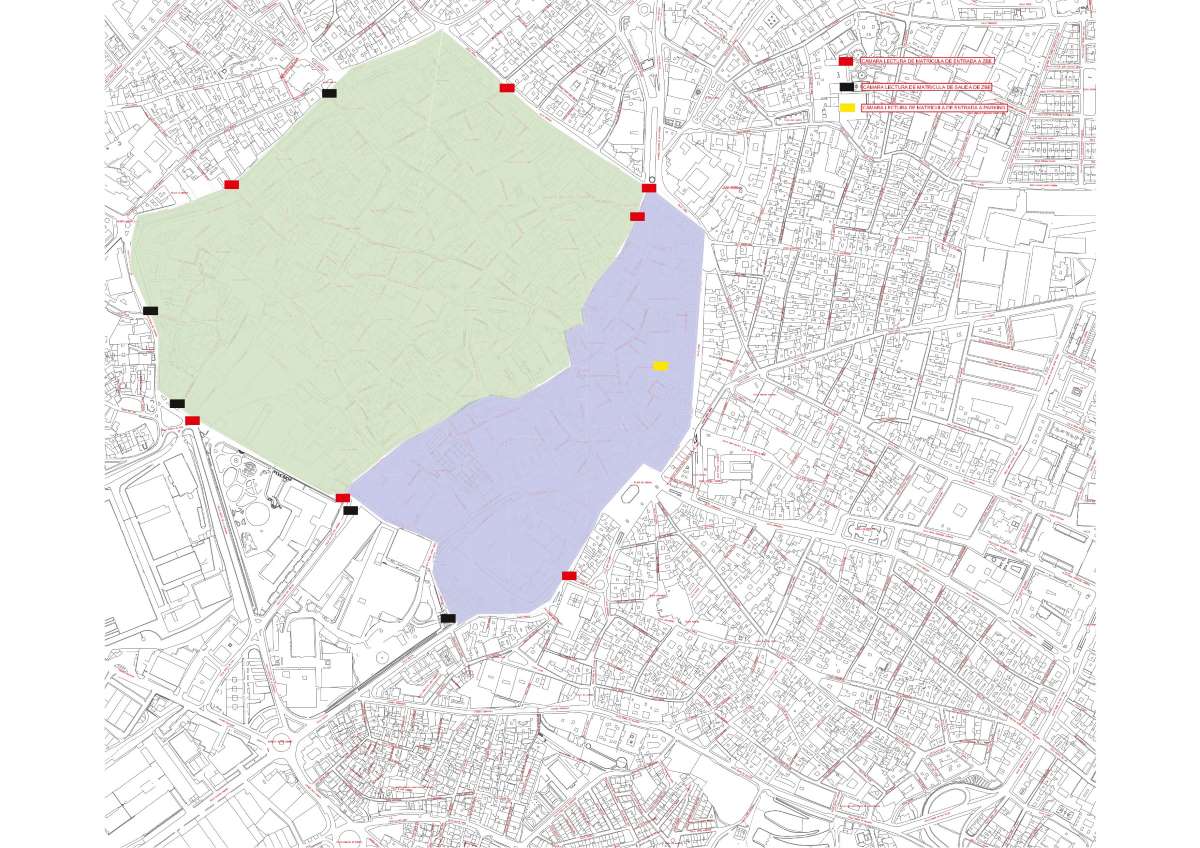 Mapa de la Zona de Baja Emisiones (ZBE) en Jerez