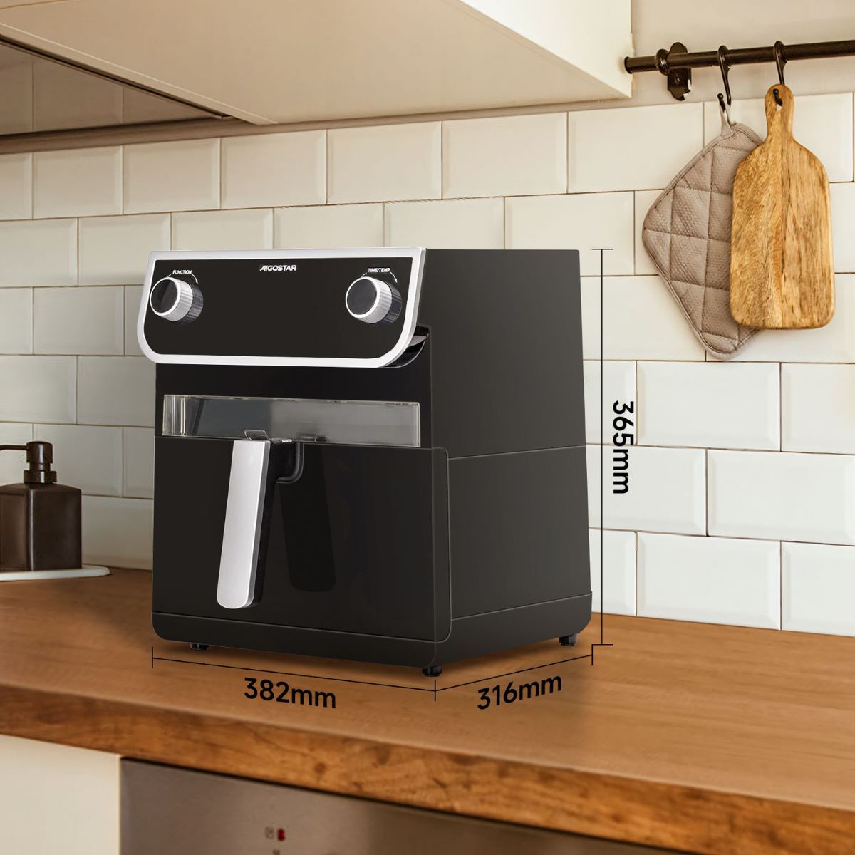 Freidora de aire Aigostar 1700 W y 8 L de Carrefour