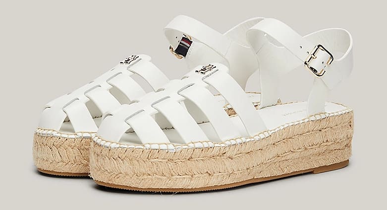 Las sandalias estilo alpargata de piel con cuña de Tommy Hilfiger
