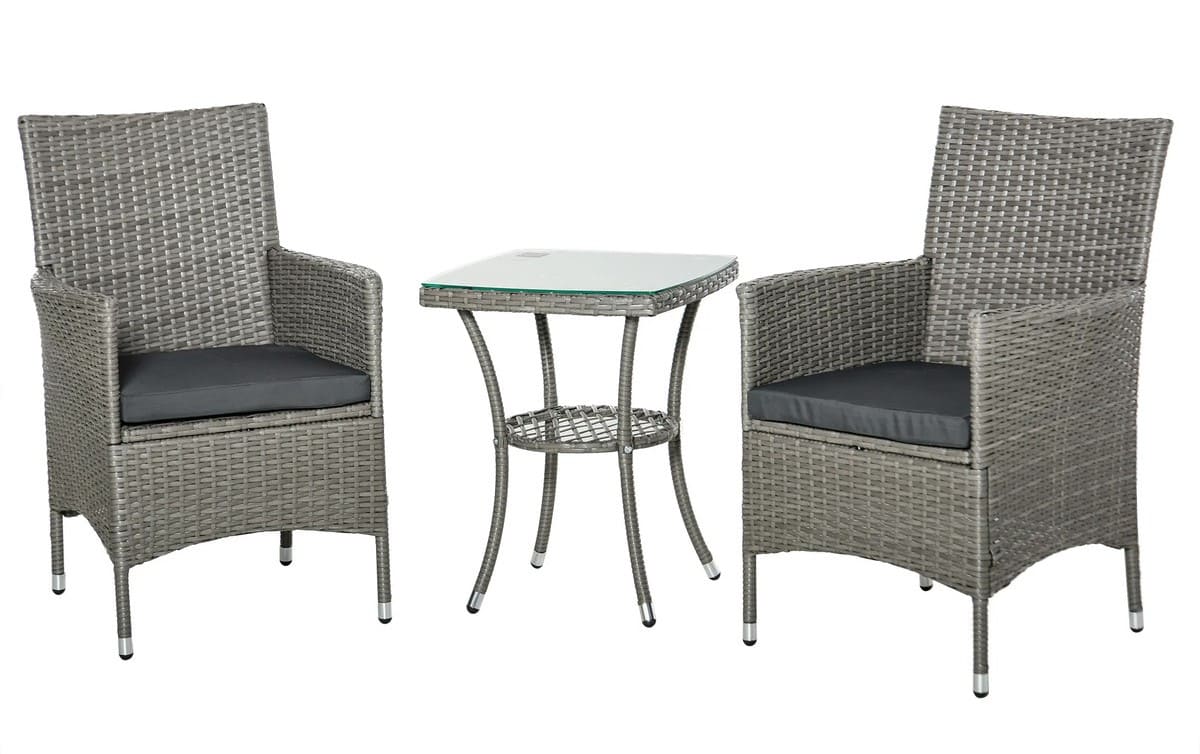 Conjunto de muebles de ratán para jardín OUTSUNNY