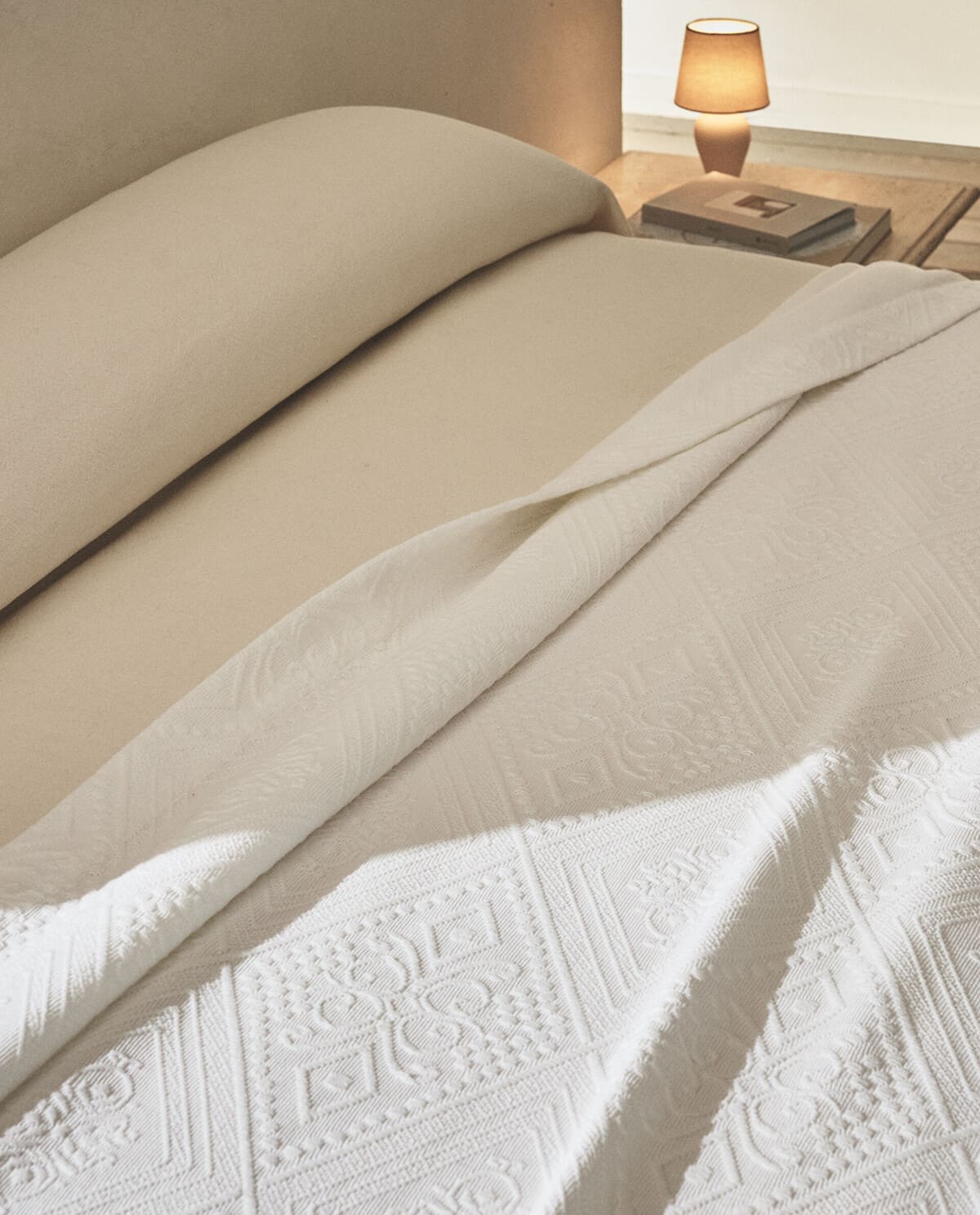 Colcha de algodón con dibujos geométricos