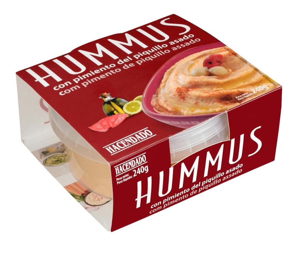 Hummus de garbanzos con pimiento del piquillo asado