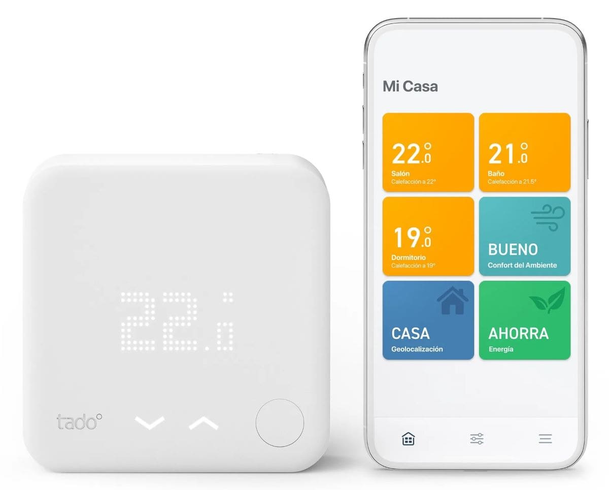 Pack de termostato inteligente con cableado TADO v3+ y placa decorativa